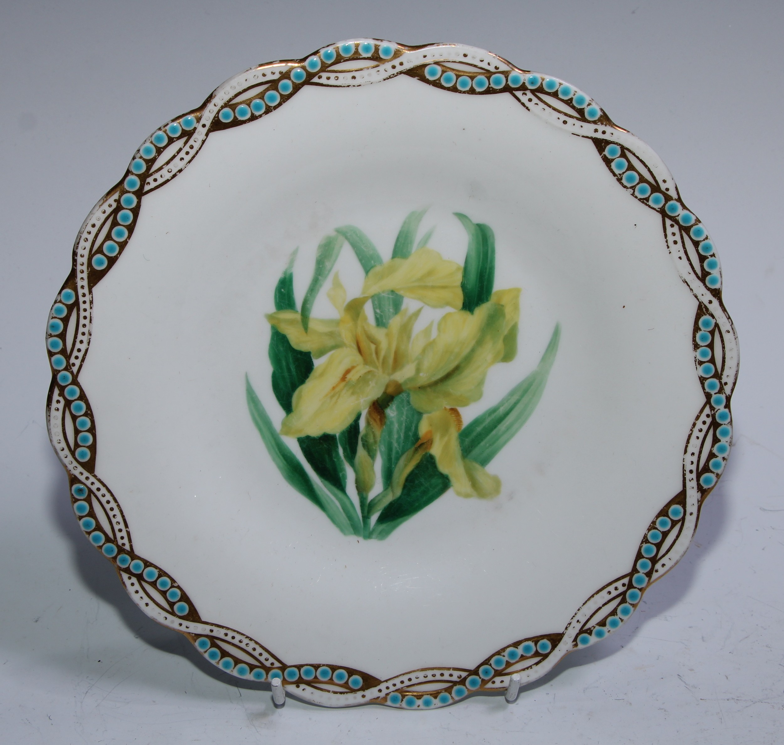 A Minton Botanical dessert service, comprising twelve shaped circular dinner plates, three - Image 4 of 19