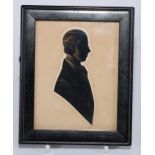 English School (19th century), a silhouette, of George Stephenson (1781?1848), cut paper and