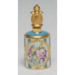 A Lynton porcelain barrel-shaped scent bottle, painted by Stefan Nowacki, monogrammed, with a