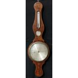 A George III mahogany wheel barometer, 25cm silvered register inscribed Lione Somalvico & Co, 125