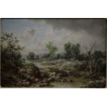 A 19th century English porcelain rectangular plaque, painted after Patrick Nasmyth (1787-1831)