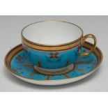A 19th century Minton teacup and saucer, designed after Sir Christopher Dresser, with stylised