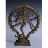An early 20th century bronze Nataraja, of the Hindu god Shiva, performing the Tandava natyam,