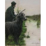 *** Barfield Water-Fowling at Sunset signed and dated *4, pastel, 45cm x 35cm