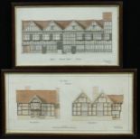 Derby Architectural History - a pen, ink, and watercolour elevation of the north front of the Old