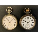 A West End Watch company skeleton back pocket watch, white enamel dial, bold Roman numerals, 935