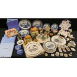 Ceramics - Matlock Bath crested ware TYG; Matlock bud vase; Wedgwood calendar plates, cottage