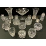 Glassware - A Waterford Crystal cut glass pedestal bowl, and a pair of conforming wine coasters; a