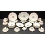 A Wedgwood Osbourne pattern dinner service for eight inc dinner plates, side plates, soup bowls,