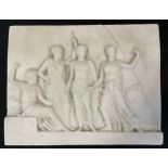 A plaster frieze, in relief with classical figures, 43cm x 54cm