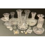 GLassware - a Stuart crystal pedestal bonbon dish; Edinburgh fruit bowl; others; Royal Brierley rose