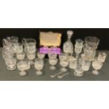 Glass Stemware - a pair of Edinburgh crystal brandy balloons, cased; six whisky tumblers, Atlantis