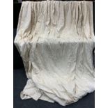 Large pair of country house style curtains, watered silk effect, 289cm x 406cm