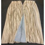 Lareg a pair of silk curtains, oyster palet, 208cm x 248cm (each)