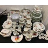 English Tableware - a Johnson brothers Fresh Fruit pattern dinner and tea service for six, plus