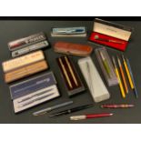 Pens & Writing Equipment - Conway Stewart Dinkie fountain pen, red marbleised body; others, Paper