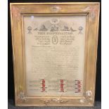 A 19th century Independent Order of Oddfellows Dispensation Lodge certificate, granting licence