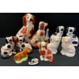 Staffordshire Spaniels, seated to the left and right, various, mainly 20th century; others,