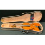 A German full size (4/4) violin by Michael Potscher, single piece back, maker's label to interior,