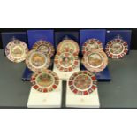 Royal Crown Derby Christmas plates, First of the Series, 1369/1500; 1999 Third 681/ 1750; fourth,