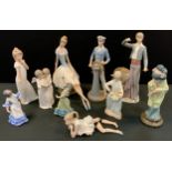 A Lladro figure Wine Taster no 5239; others dancing girls, Nao Ballet Dancer etc, (10)