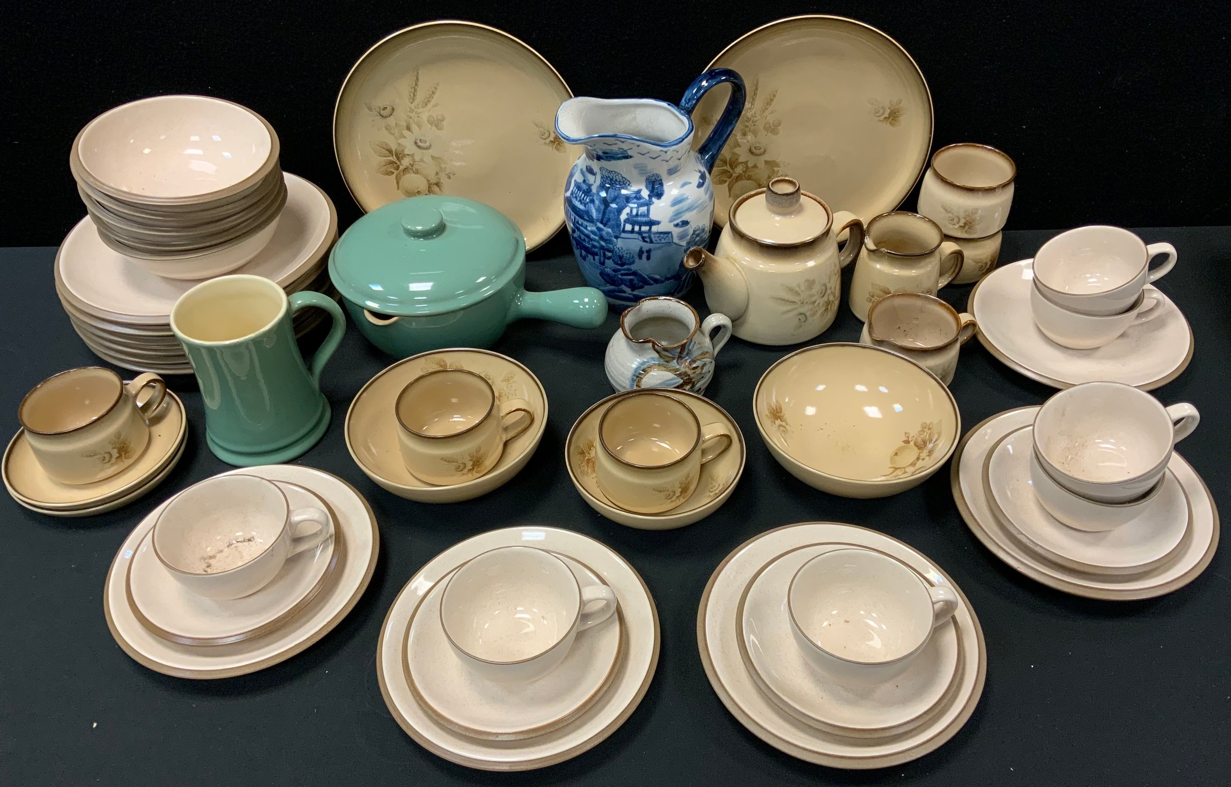 Tableware - a Denby Memories pattern part dinner set; Kalahari Sands etc