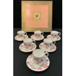 An Abbeydale Morning Glory six setting coffee set, boxed