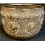 An Indian silver coloured metal bowl, 10.5cm diameter