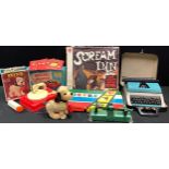 Toys - assorted 1960s, a Louis Marx record player, boxed; Pettie the Frisky Pup, boxed; a Lilliput