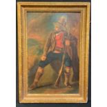 English School Sportsman at Rest oil on board, 44cm x 28cm