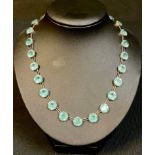 An Art Deco sterling silver and "Blue Topaz" Riviera necklace, patent number 311897