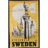 Poster, World & Travel - a 1940's Swedish travel poster (Swedish Tourist Traffic Association),