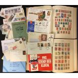 Stamps - two packed Grafton loose leaf stamp albums, one all world, another, A-Z Commonwealth,