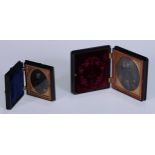 Photography - a 19th century ambrotype photograph, portrait of a gentleman, seated in a chair, oval,