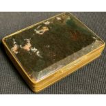 A 19th century gilt metal mounted agate snuff box