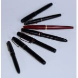 Pens - a Swan fountain pen, by Mabie Todd & Co Ltd, 14ct gold nib; another, Parker, 14ct gold nib;