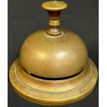 An early 20th century brass shop counter bell
