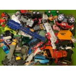 Toys - model cars, playworn, Corgi, Matchbox; etc (1 box)