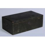 An unusual 19th century Scottish tartan ware rectangular box, hinged cover enclosing a further