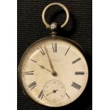 A silver pocket watch, T Barton Collingham, London 1872