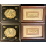 Pictures and Prints - a pair of 19th century Baxter prints, each mounted in verre eglomise frames; a