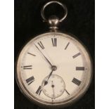 A silver open face pocket watch, London 1926