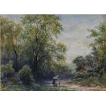 Frank Gresley (1855-1936) A Country Lane, Derby signed, watercolour, 20cm x 28cm