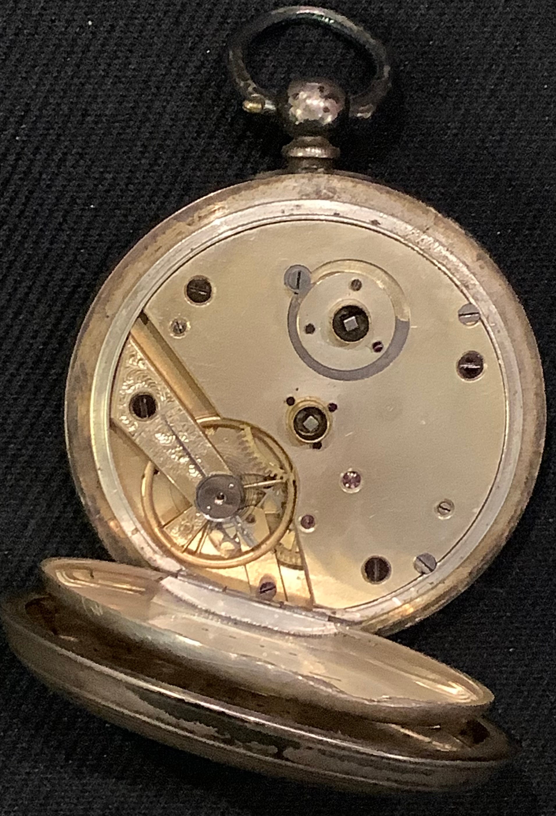A Victorian silver open faced pocket watch, London 1882 - Bild 3 aus 3