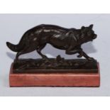 Animalier School (20th century), a brown patinated bronze, El Zorro, of a fox, inscribed in the