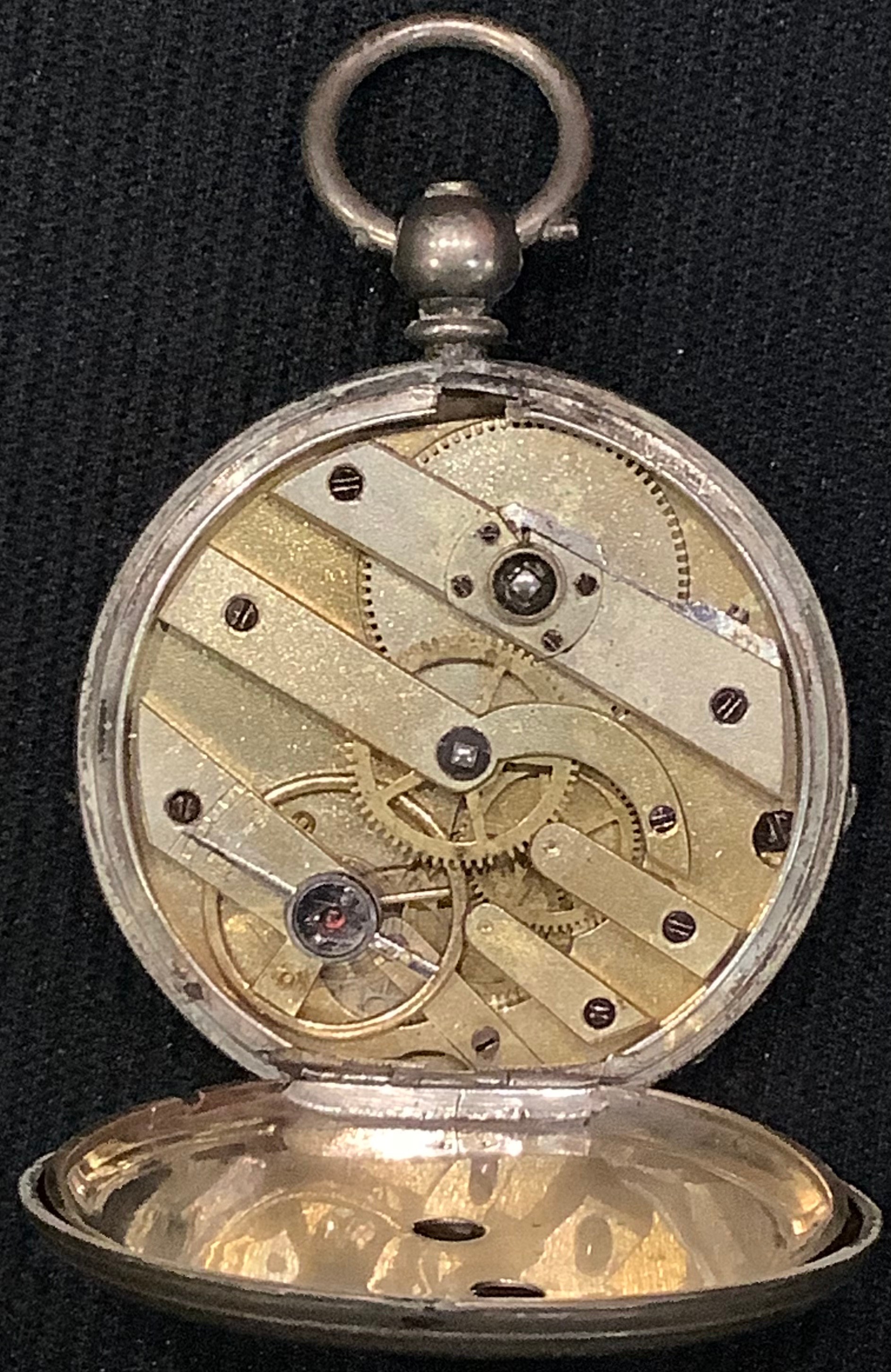 A 19th century silver open faced pocket watch - Bild 3 aus 3