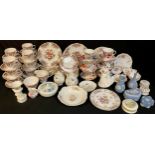 Ceramics - a Colclough teas service for twelve; a Royal Crown Derby Antoinette tea cup; others,
