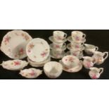 A Royal Crown Derby Posies pattern tea service, for six, printed marks; various jugs, trinket trays,