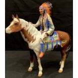 A Beswick model of a Native American Indian Chief on horseback, 21.5cm, printed mark in black