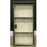 Retail - an early 20th century shop display cabinet, 92cm high, 45.5cm wide, 15.5cm deep